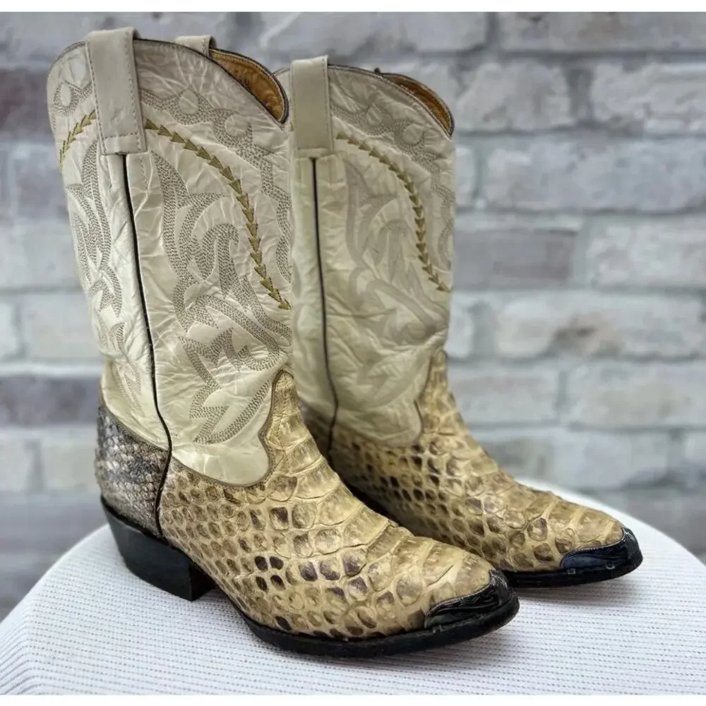 Vintage Afrikan Exotic Snakeskin Cowboy Boots Western Men’s MX 27.5 US 9